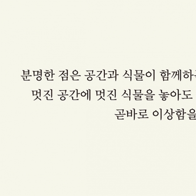 식물과 공간의 호흡을 찾아내는 우리의 역할